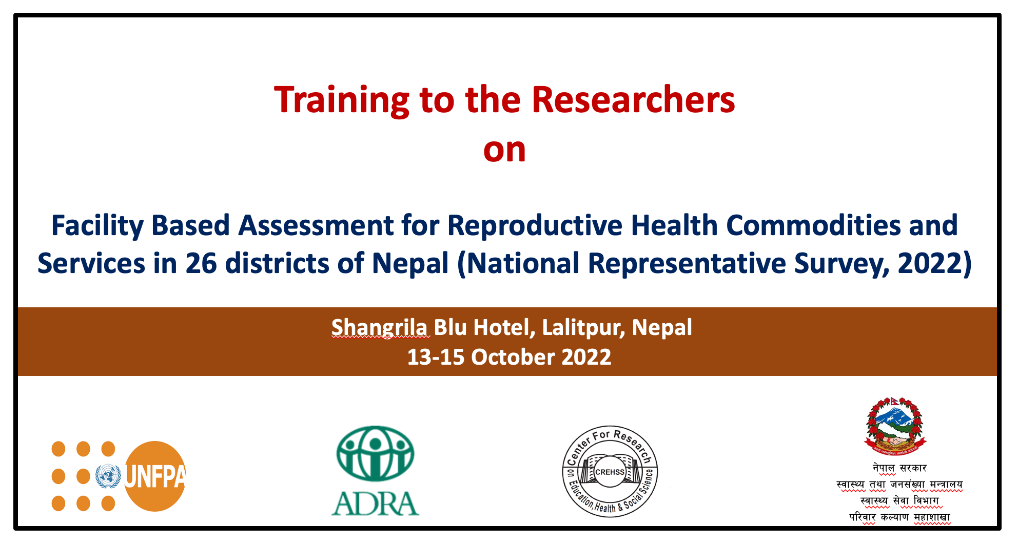 Training to the Researchers on FBARHCS